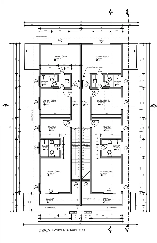 Grundriss Obergeschoss – Casas Açores