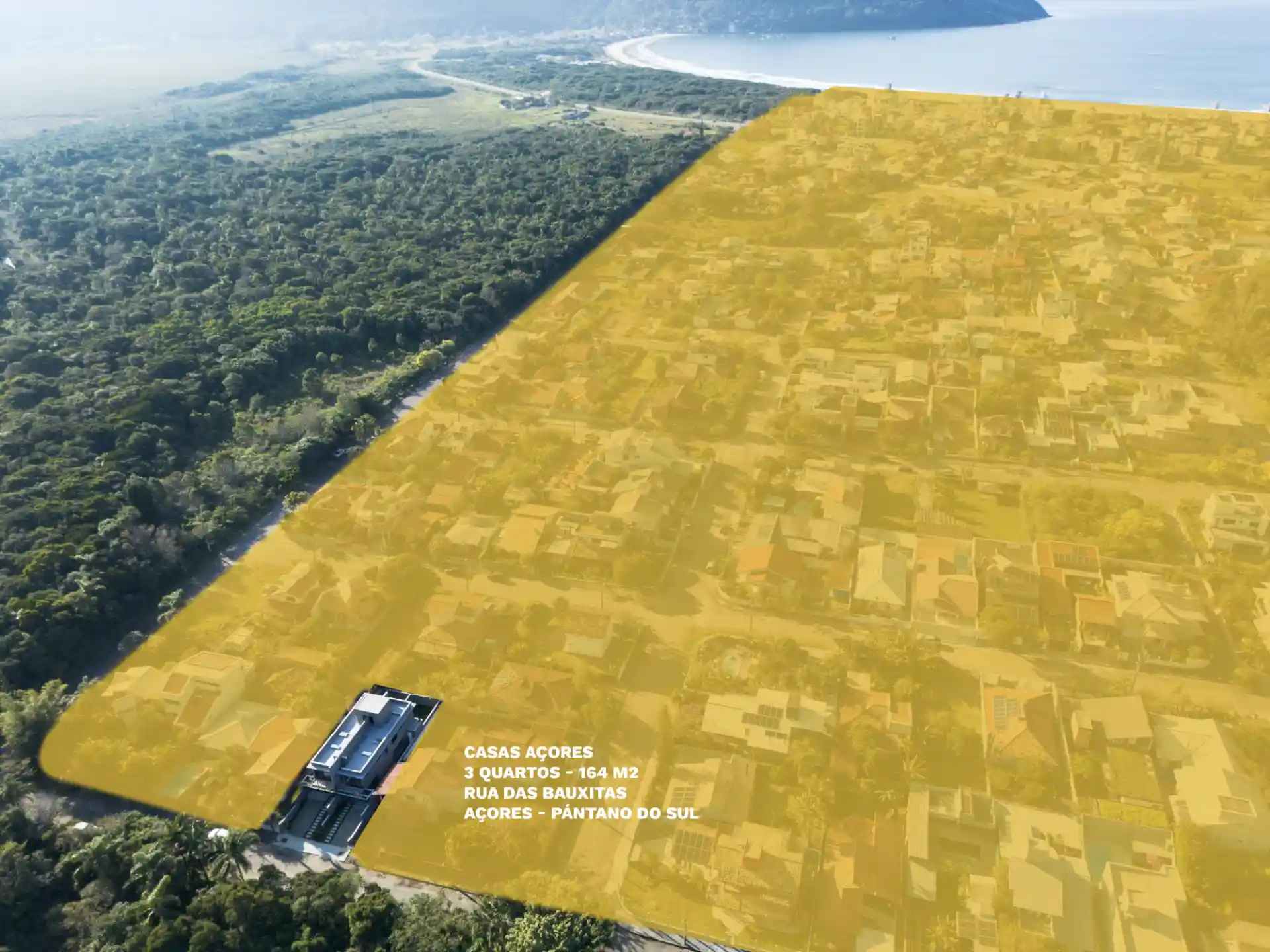 Luftaufnahme – die Nachbarschaft Açores trifft auf die Küste